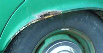 Rust in the wheel opening.